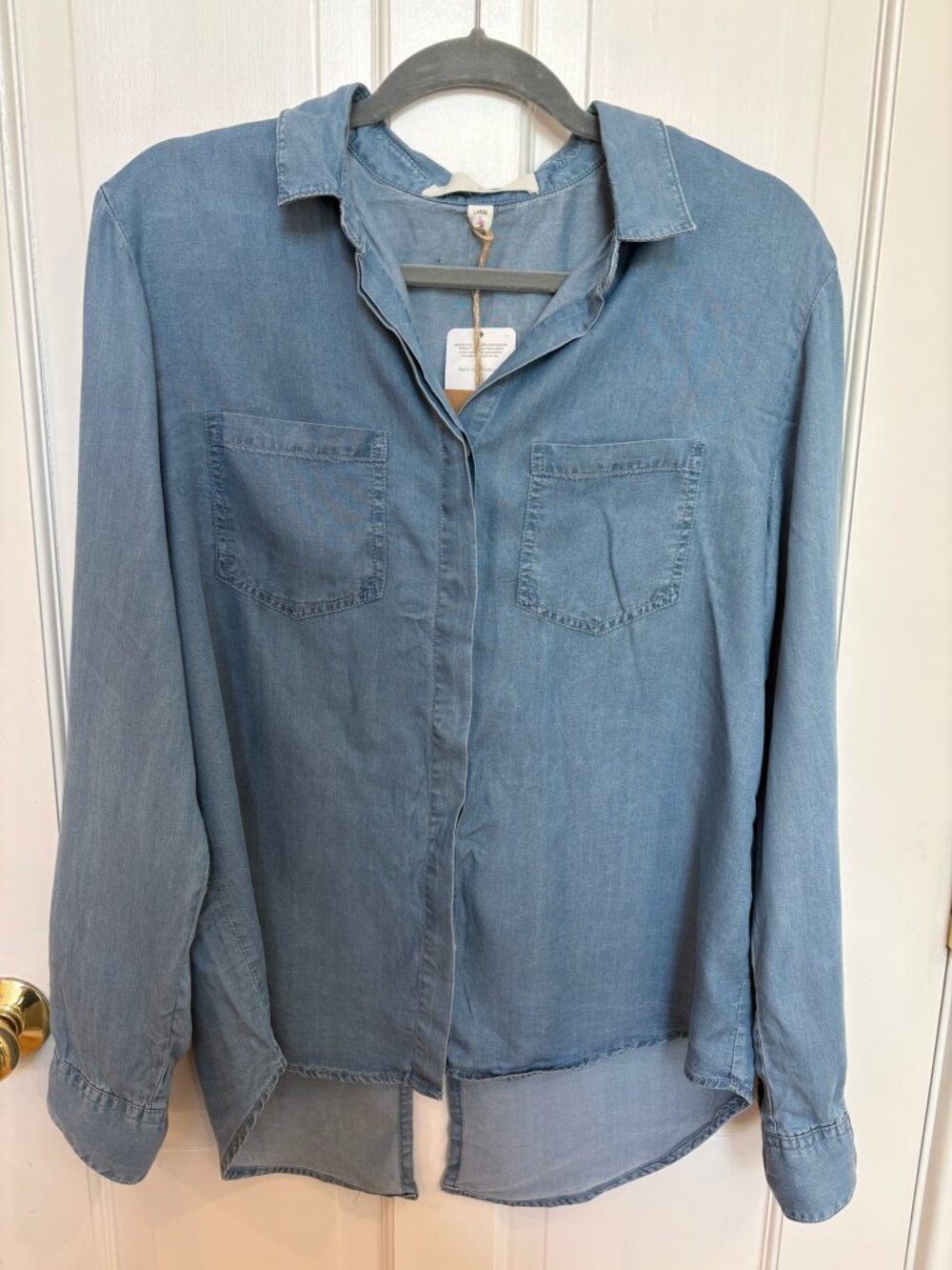 Thread & Supply, Long-sleeve Denim Shirt, Size L, NWT
